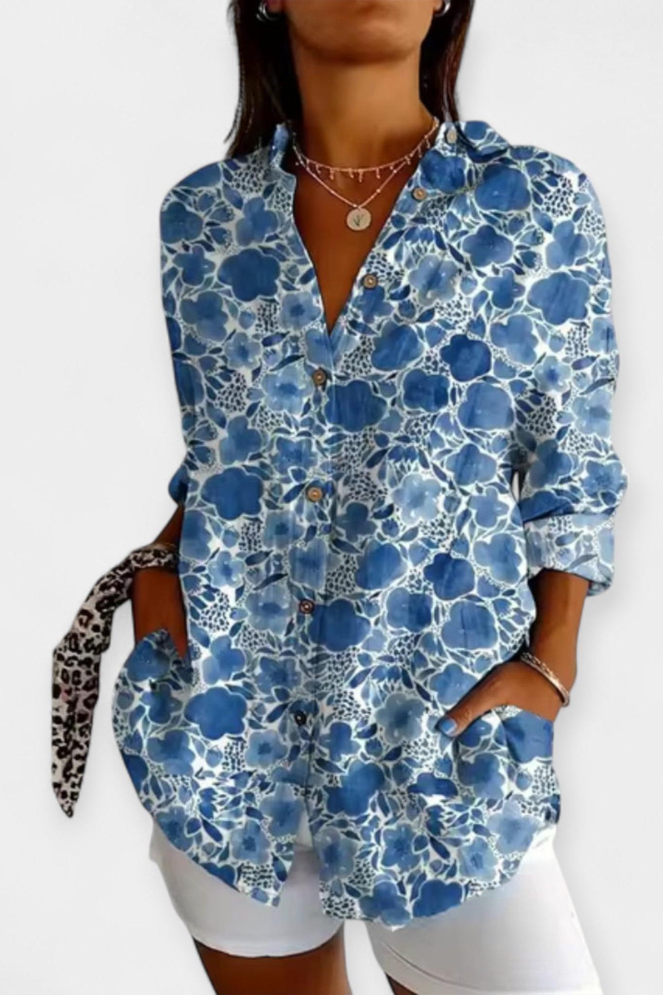 Košile na knoflíky s květinovým vzorem