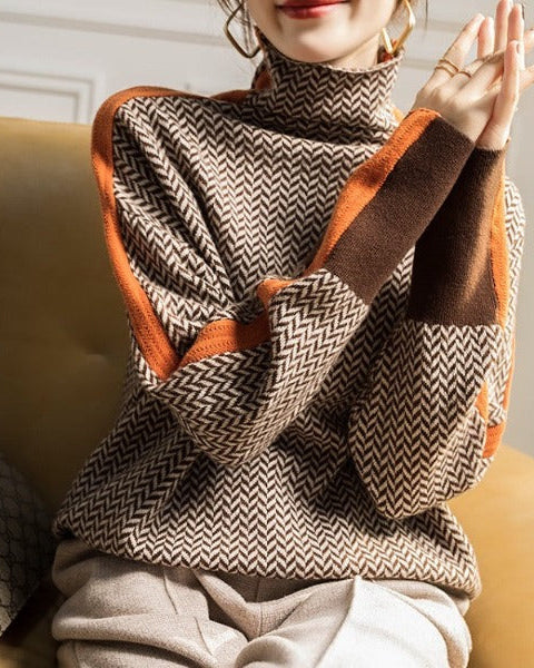 Amaya | Luxusní pletený svetr s rolákem a moderním designem