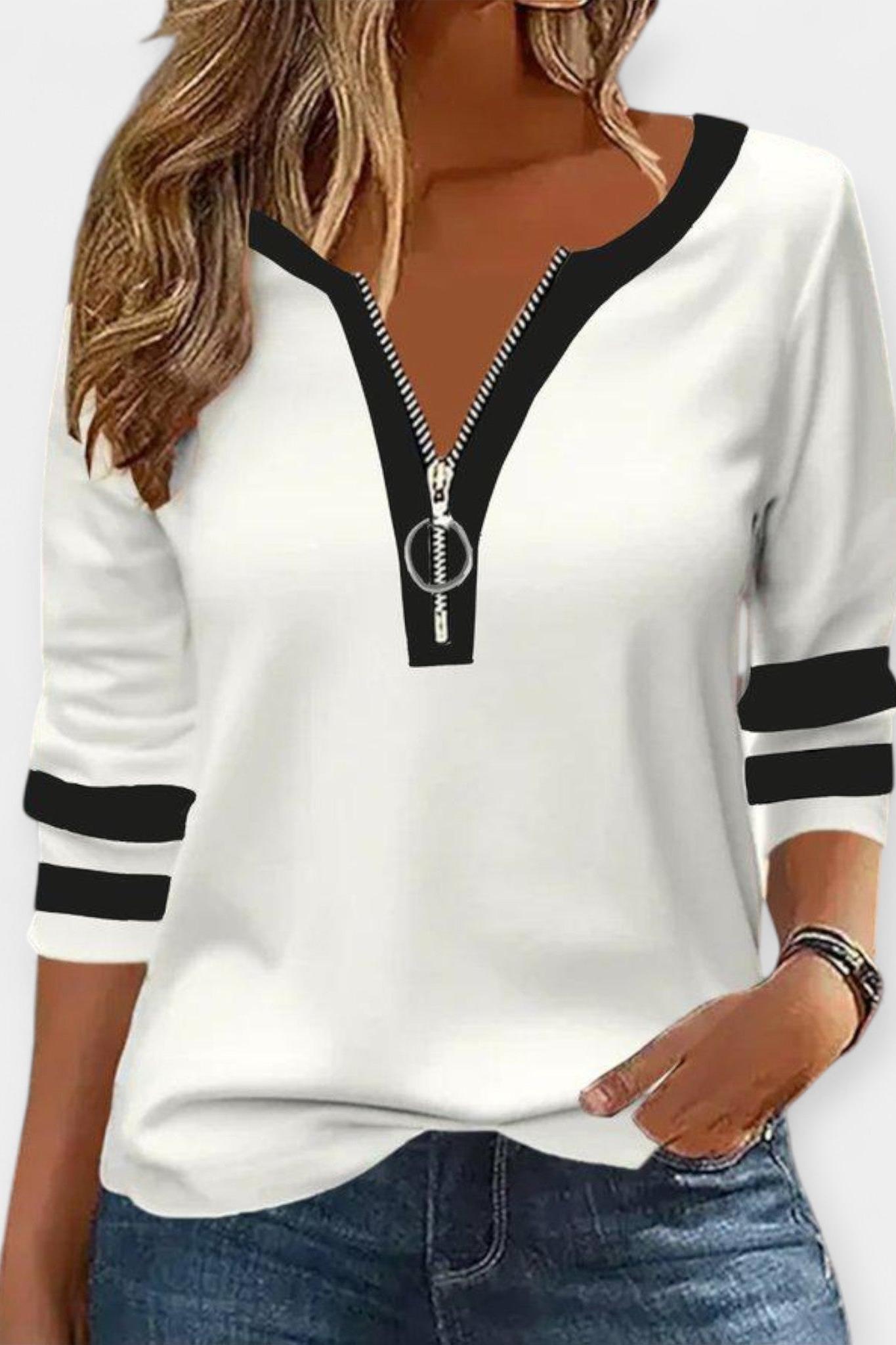 tričko s dlouhým rukávem a zipem