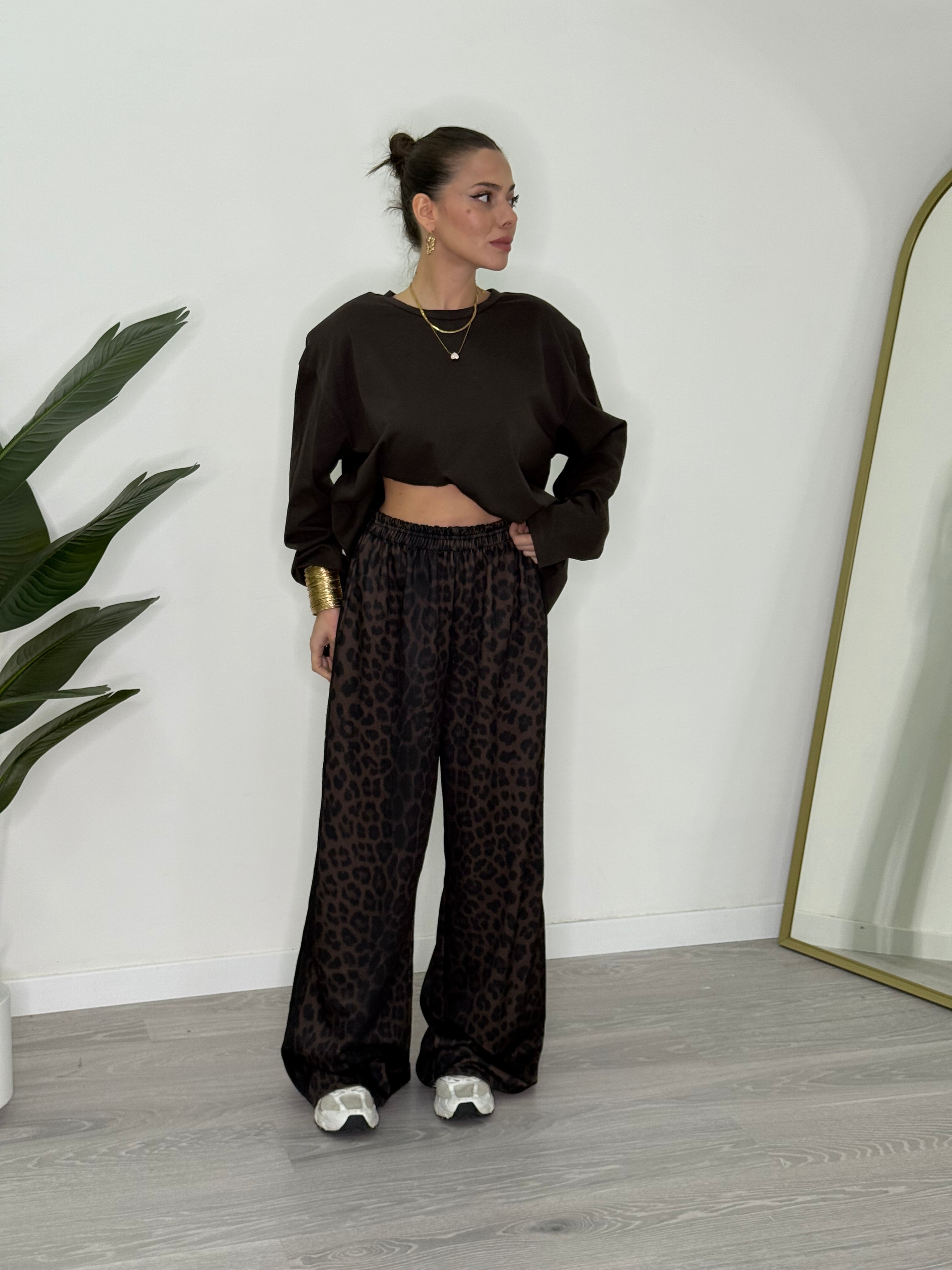 Leona | Ležérní kalhoty s leopardím vzorem