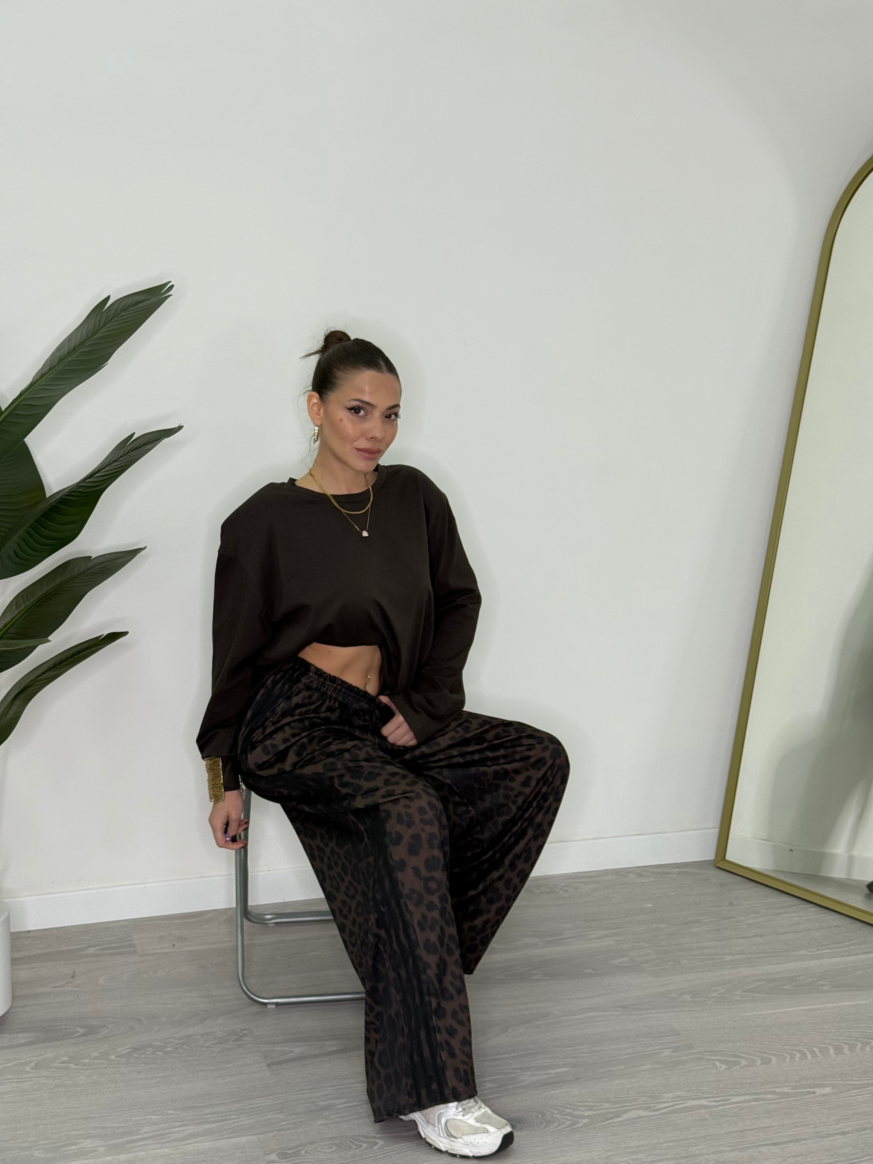 Leona | Ležérní kalhoty s leopardím vzorem