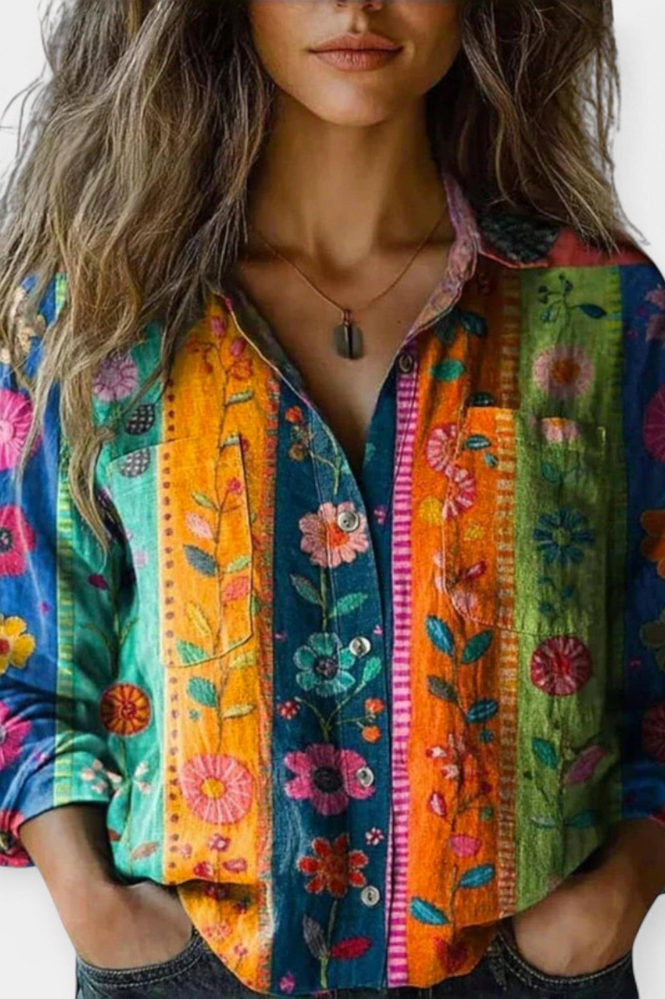 Vintage halenka s etnickými vzory