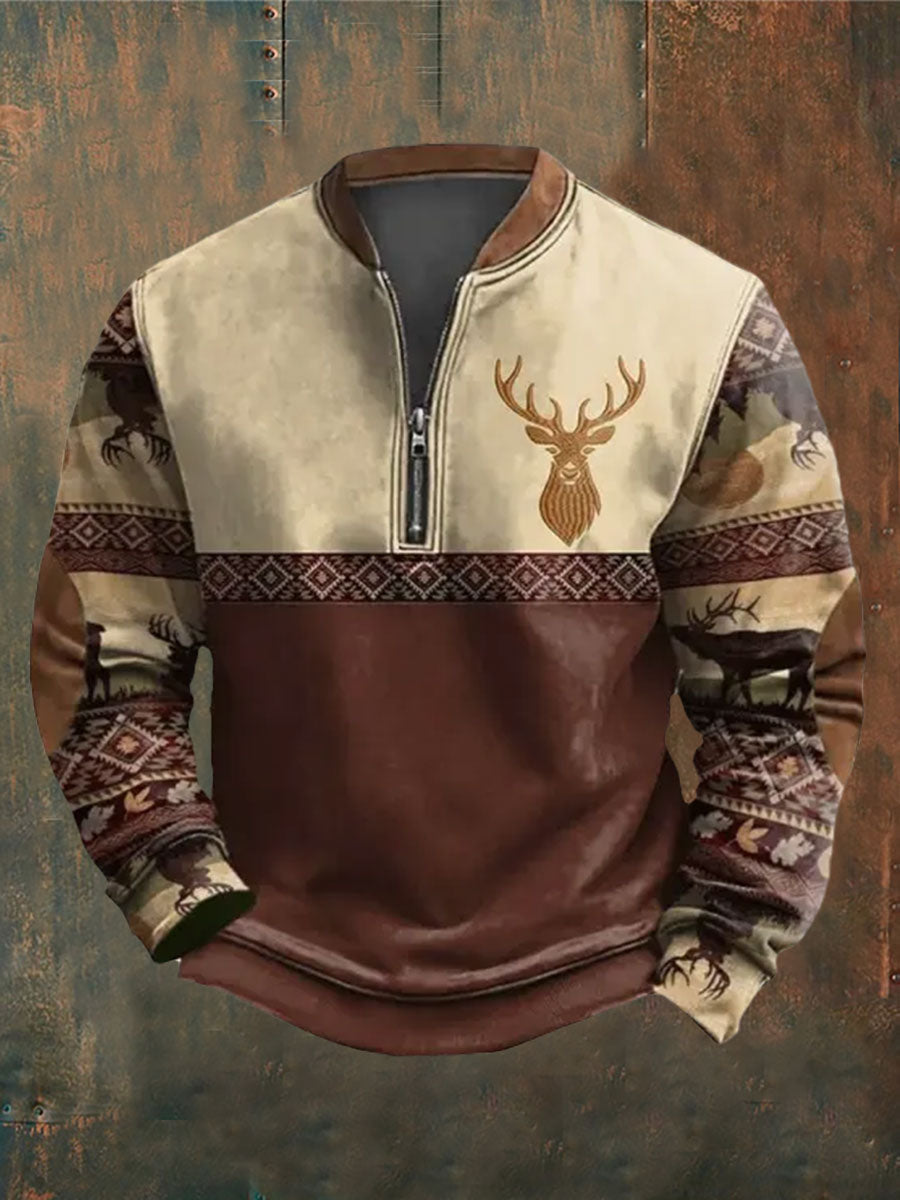 Vojtěch™ | Pánská mikina Mountain Stag Zip